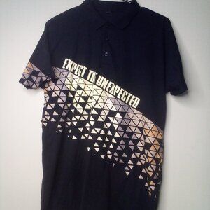 BMW Roadcrew Polo Shirt Men M Short Sleeve Expect The Unexpected Graphic Black